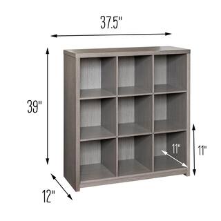 Honey-Can-Do 39 in. H x 37.4 in. W x 11.6 in. D Gray MDF Laminate 9- Cube Organizer SHF-09372