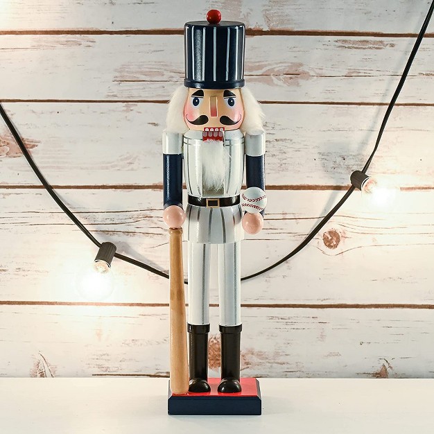 Ornativity Baseball Wooden Nutcracker 15 In