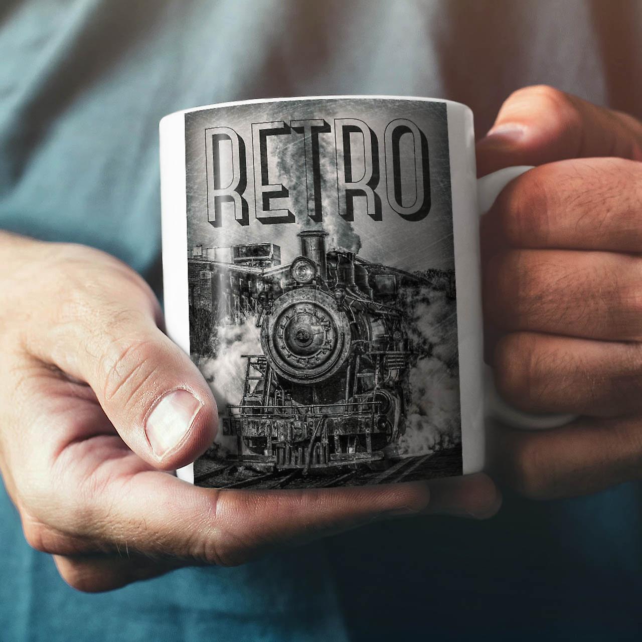 Retro Train Old NEW White Tea Coffee Ceramic Mug 11 oz | Wellcoda