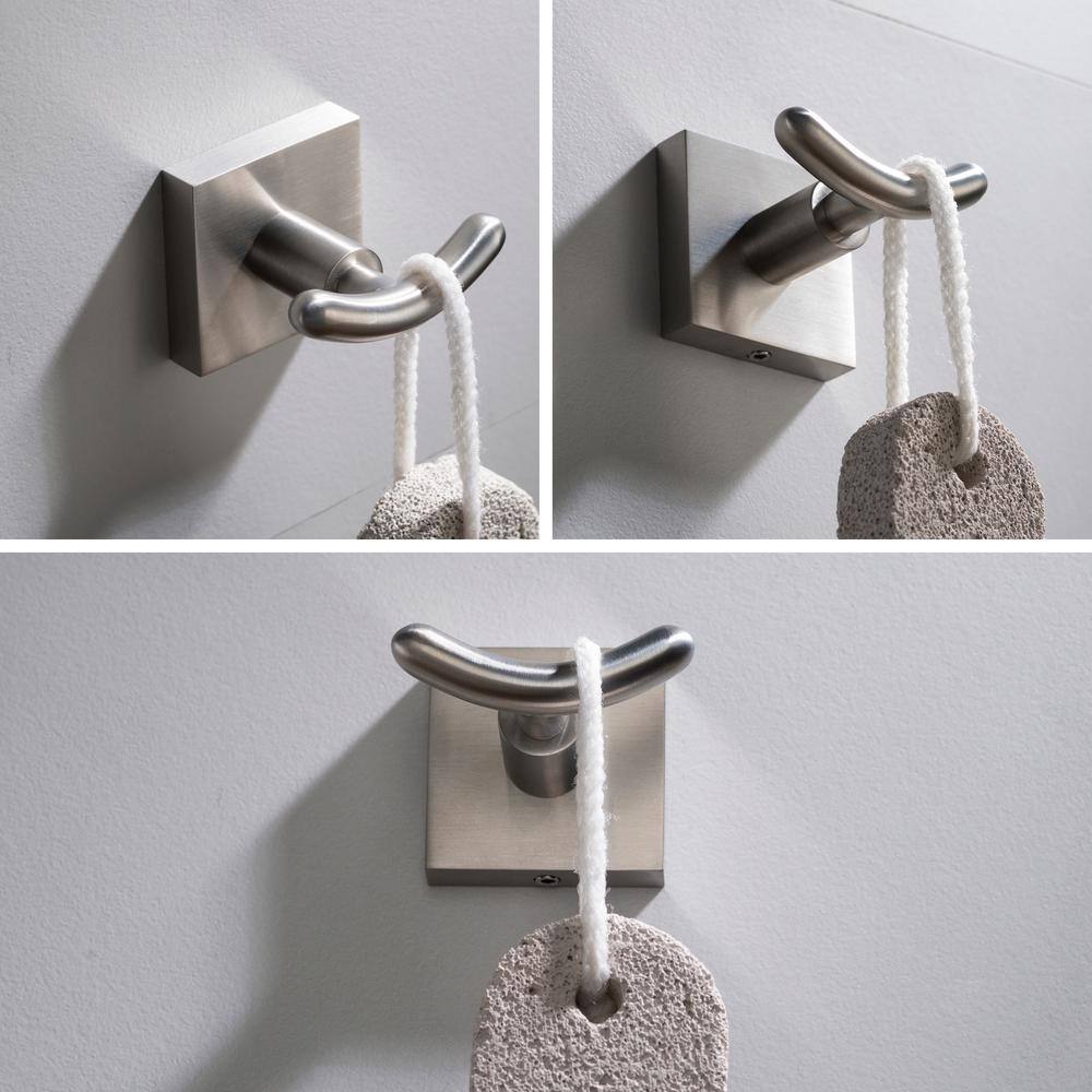 KRAUS Ventus Bathroom Robe and Towel Double Hook in Brushed Nickel KEA-17702BN