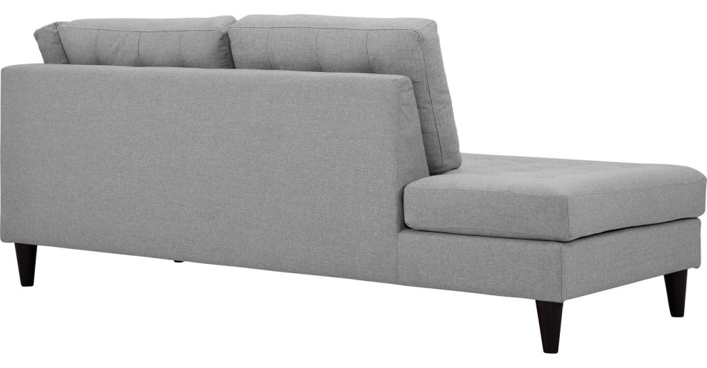 Modway Empress 2 Piece Fabric Upholstered Left Facing Sectional in Light Gray   Midcentury   Sectional Sofas   by Kolibri Decor  Houzz