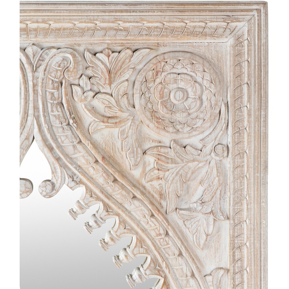 Artistic Weavers Emeka Hand Carved Wood Leaning Floor Mirror   72\