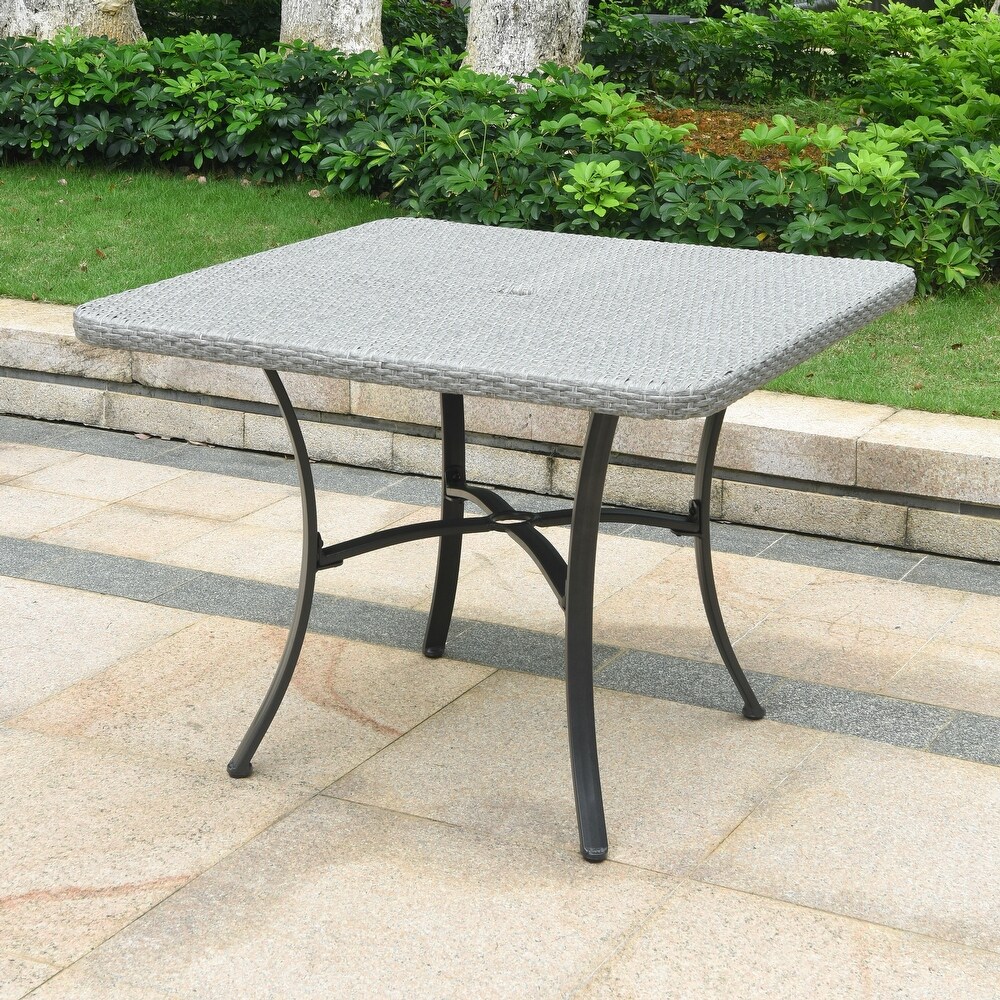 International Caravan Barcelona Resin Wicker/Aluminum 39 inch Square Outdoor Dining Table