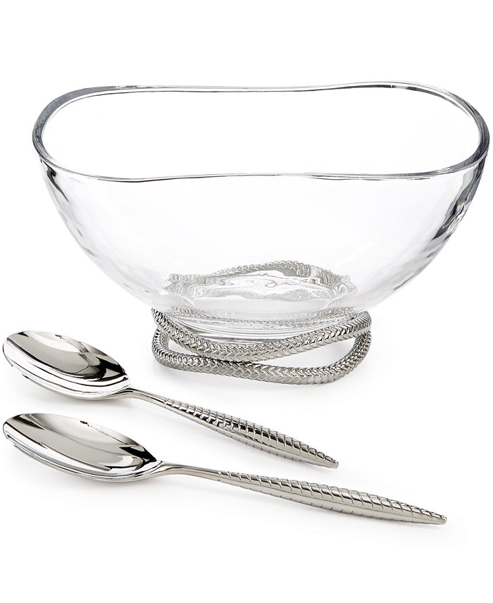 Nambandeacute; Braid Glass Salad Bowl and Servers
