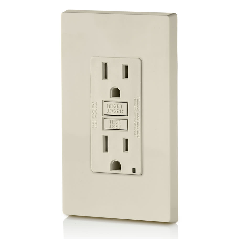 Leviton SmartlockPro GFCI Outlet 15A 125V Light Almond NEMA 5-15R ;