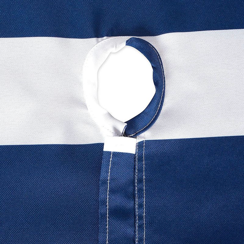 120 Blue and White Striped Rectangular Outdoor Tablecloth with Zipper