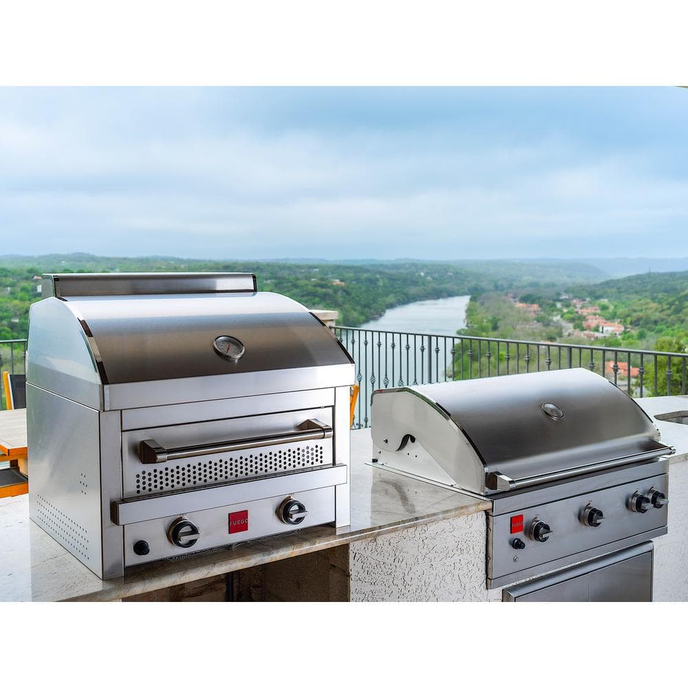 Fuego Premium 27 in. 2-Burner Natural Gas Outdoor Pizza Oven in 304 Stainless Steel F27S-Pizza-NG