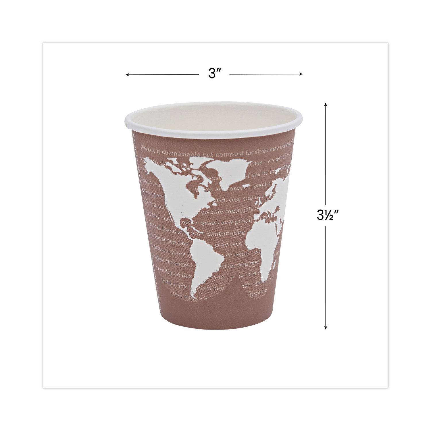 World Art Renewable and Compostable Hot Cups by Eco-Productsandreg; ECOEPBHC8WAPK