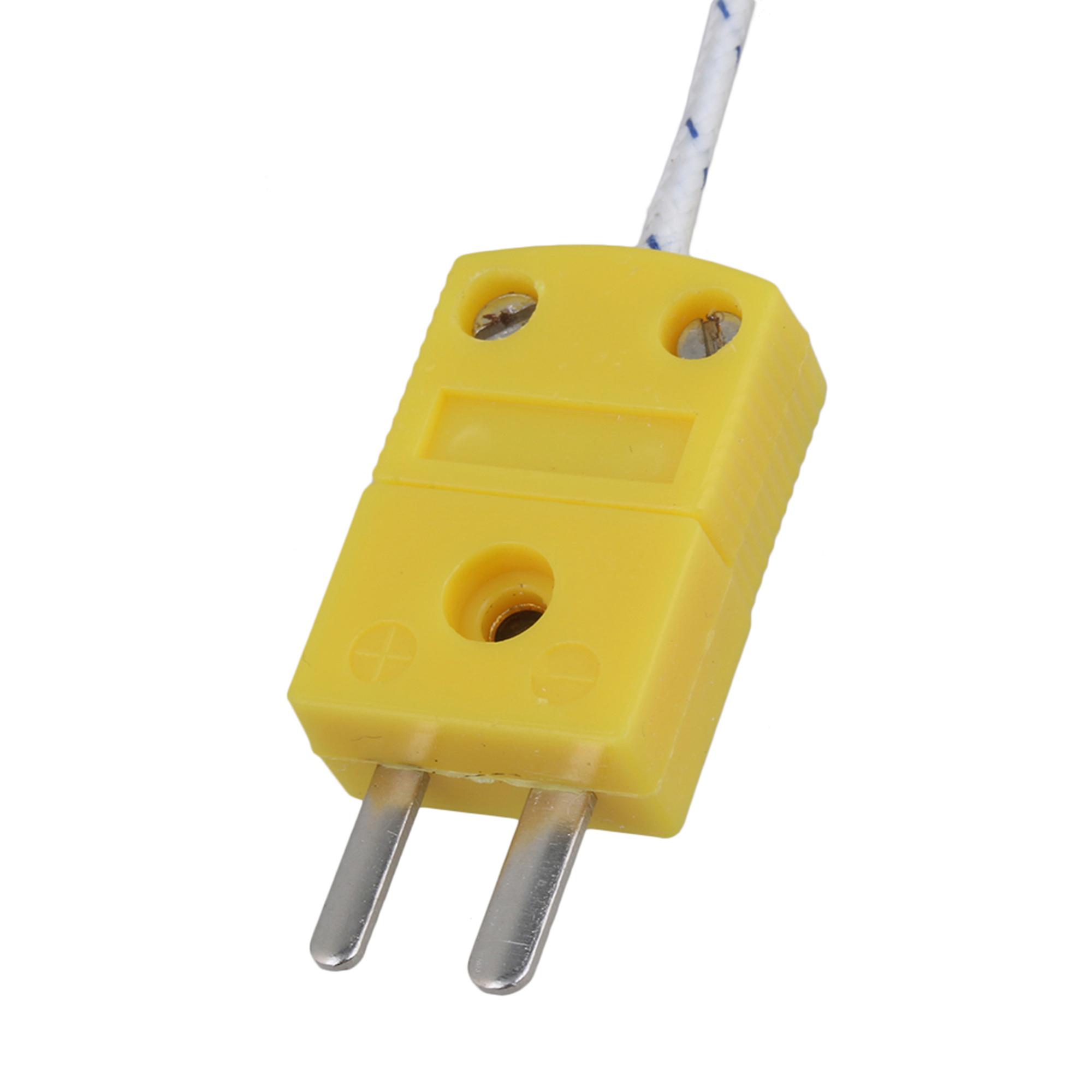 Thermocouple Probe Sensors K Type Mini-Connector Fiberglass Cable