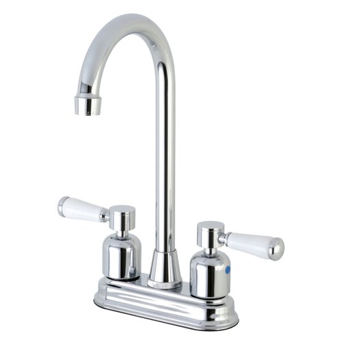 Kingston Brass Paris FB491DPL 4 Centerset High-Arch Spout Bar Faucet， Polished Chrome