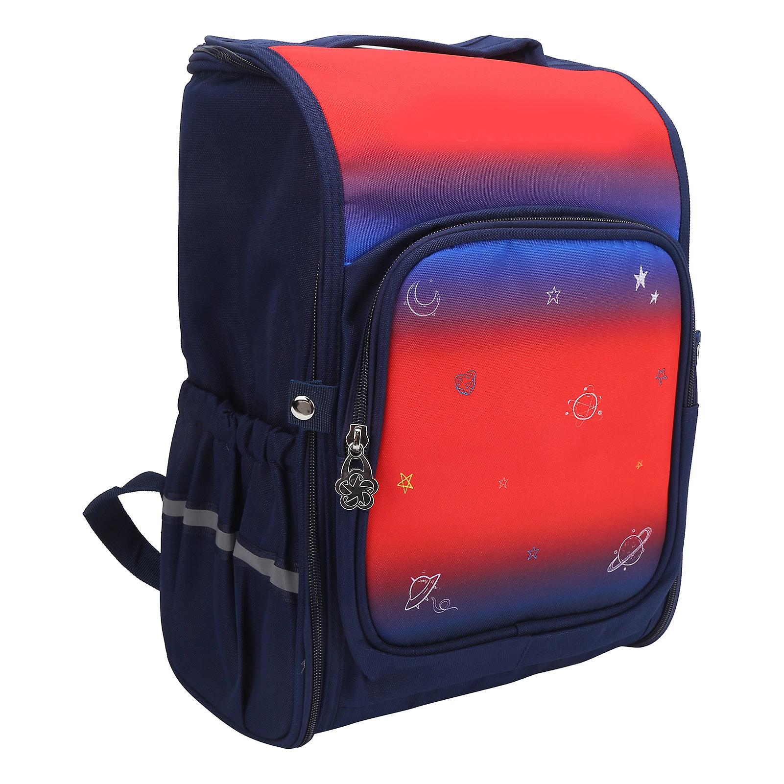 Ox Plough Children Starry Sky Printing School Bag Waterproof Cloth Backpack Large Sizestarry Sky Red