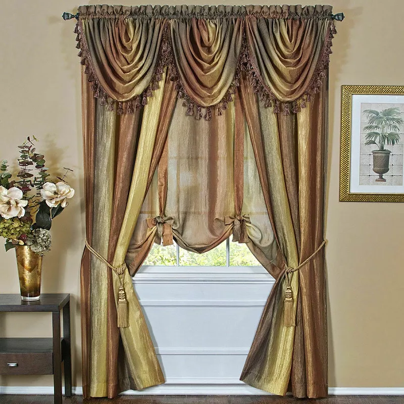 Goodgram Royal Ombre Crushed Semi Sheer Tie Up Single Window Curtain Shade