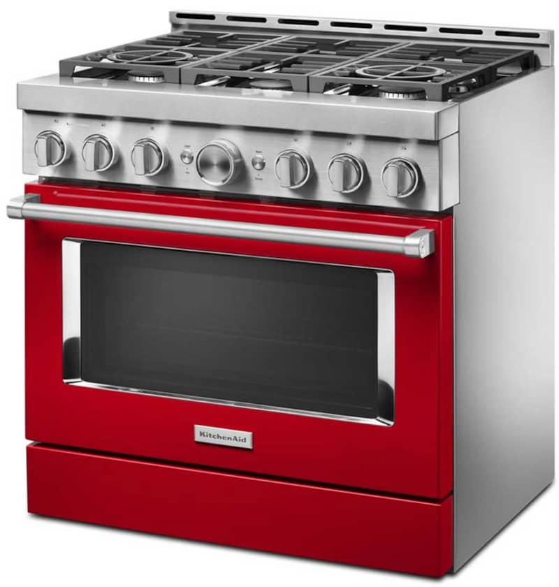 KitchenAid 36 Passion Red Smart Commercial-Style Gas Range With 6 Burners