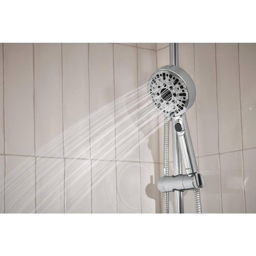 Peerless Precept 6-Spray Patterns 1.5 GPM 3.88 in. Wall Mount Handheld Shower Head with Slide Bar in Chrome P62447