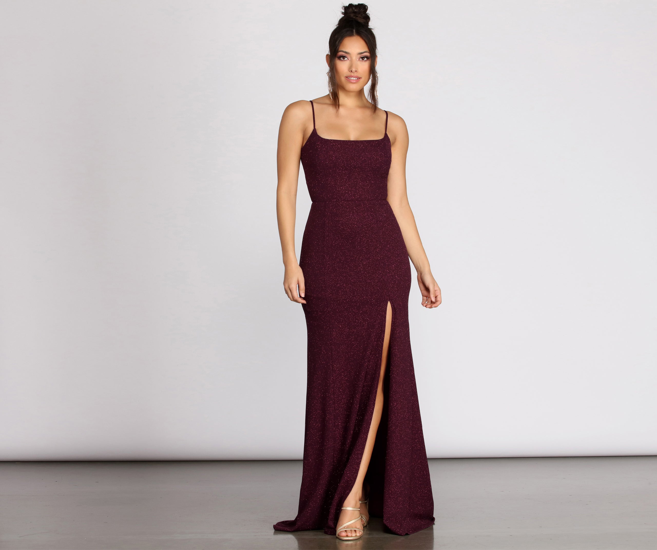 Sawyer Glitter High Slit Dress