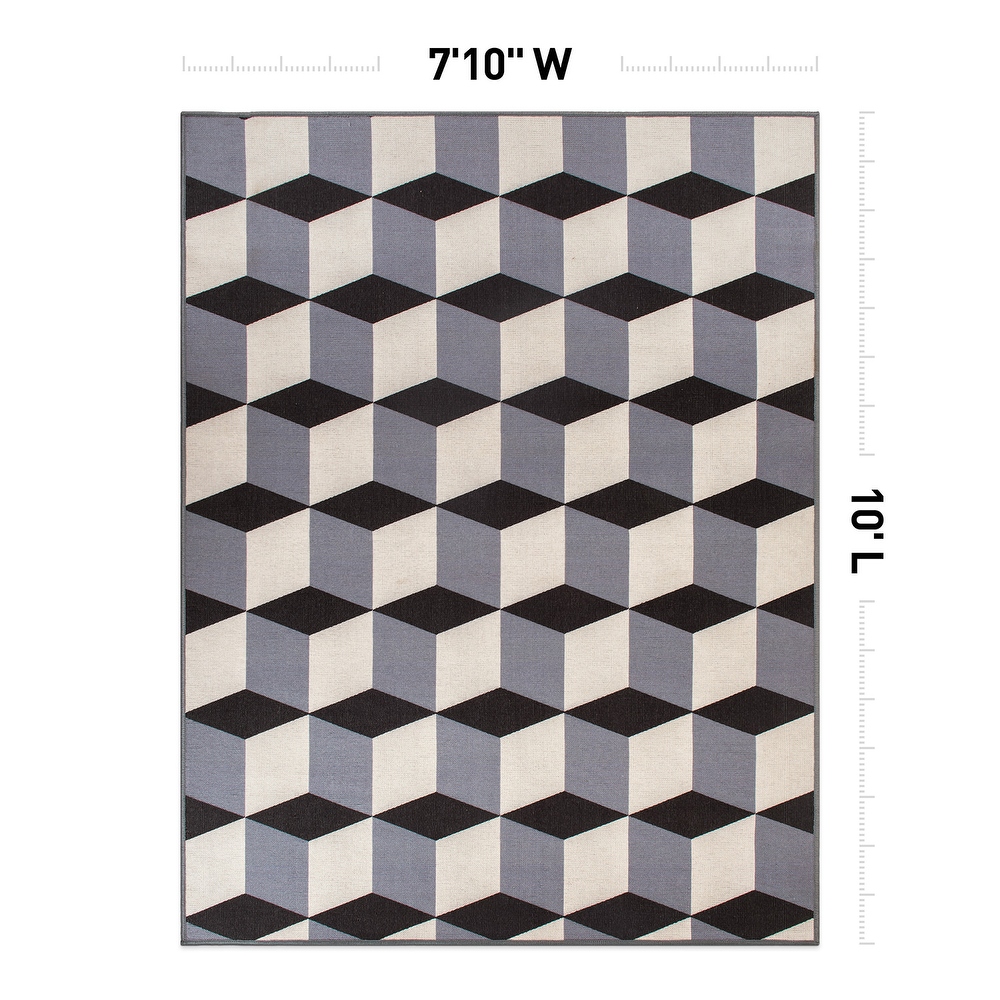 Contemporary Geometric Flatweave Indoor/Outdoor Area Rug