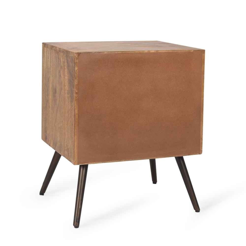 Harrington Mid Century Modern Handcrafted Mango Wood Cabinet by Christopher Knight Home