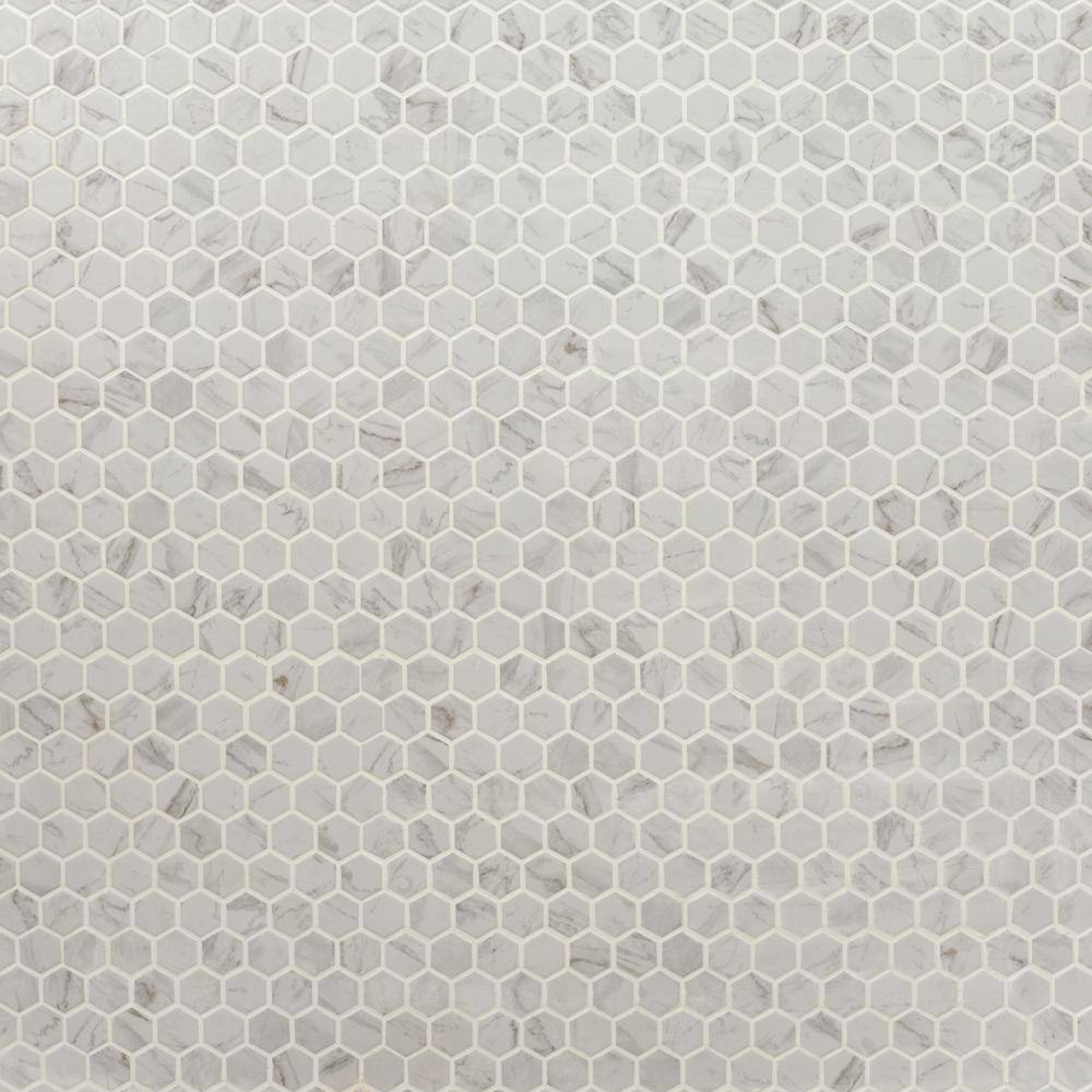 Lifeproof Carrara 10 in. x 12 in. x 6.35mm Ceramic Hexagon Mosaic Floor and Wall Tile (9.72 sq. ft.Case) LP5015HEXHD1P2