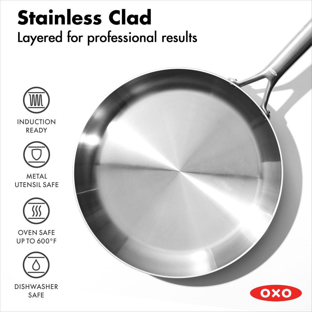 OXO 12 in. Stainless Steel Tri-Ply Mira Series Frying Pan CC005888-001