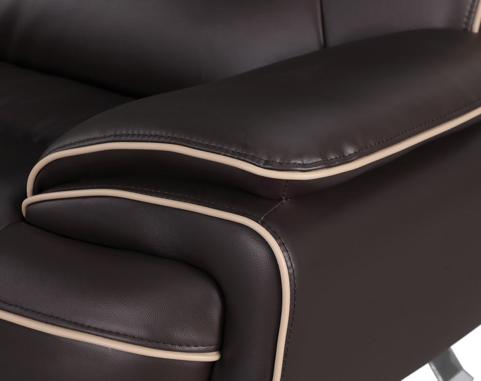 esio Contemporary Premium Leather Match Loveseat   Contemporary   Loveseats   by Luxuriant Furniture  Houzz