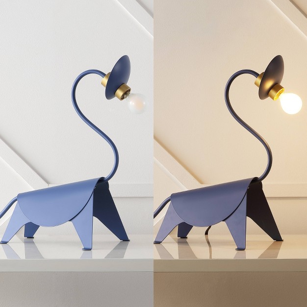 Bradley Modern Industrial Iron Brachiosaurus Kids x27 Lamp includes Led Light Bulb Blue Jonathan Y