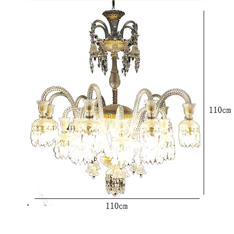 Phube 18 Head Crystal Chandelier Lighting Modern Indoor Lights Crystal Hanging Lamp Living Room Pendant Light