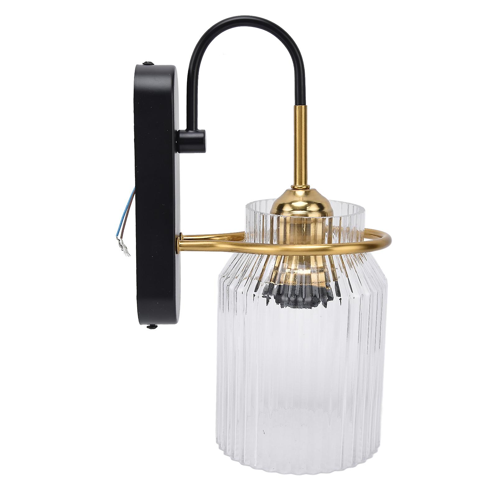 Retro Glass Wall Light With Metal Base For Bedroom And Living Room Dcor - E26/e27 Lamp Holder， Easy To Install， Energy-saving