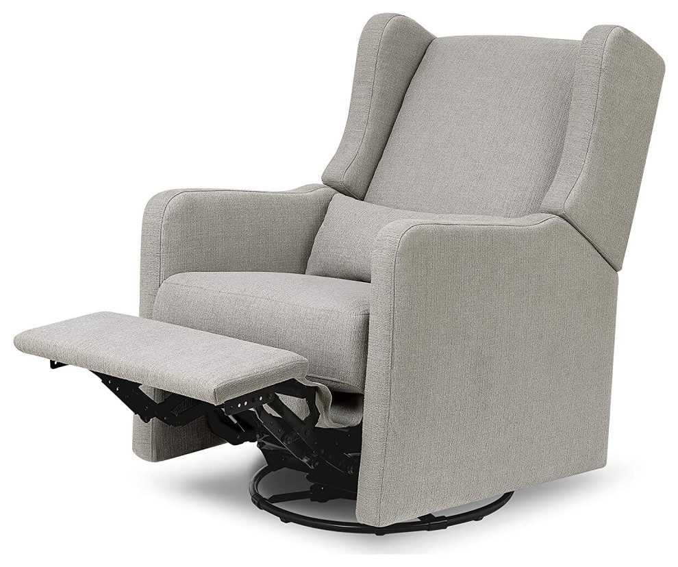 Modern Recliner  Padded Linen Seat With Lumbar Pillow for Extra Comfort   Midcentury   Recliner Chairs   by Declusia  Houzz