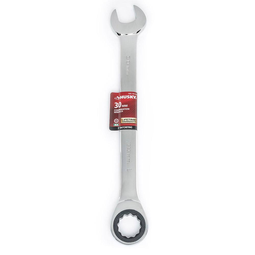 Husky 30 mm 12-Point Ratcheting Combination Wrench HRW30MM