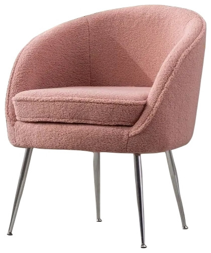 Teddy Fabric Accent Armchair With Electroplated Chrome Legs   Midcentury   Armchairs And Accent Chairs   by Miron Demid LLC  Houzz