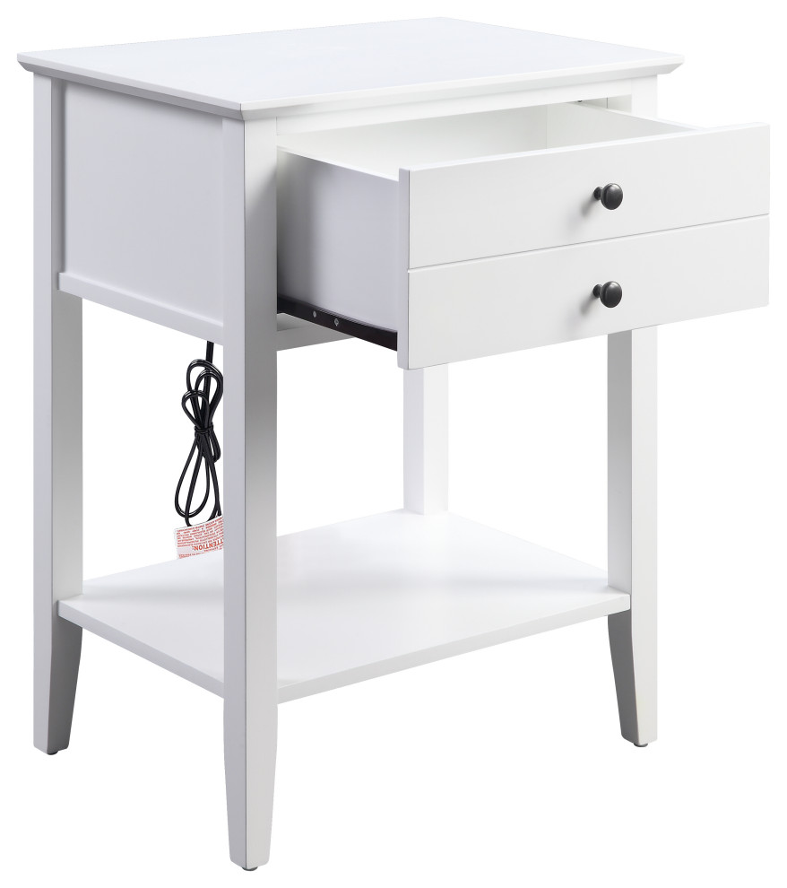 Grardor Side Table With USB Charging Dock   Transitional   Side Tables And End Tables   by Acme Furniture  Houzz