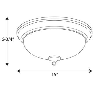 Progress Lighting 15 in. Alabaster Collection 28 -Watt Antique Bronze Integrated LED Flush Mount P350003-020-30