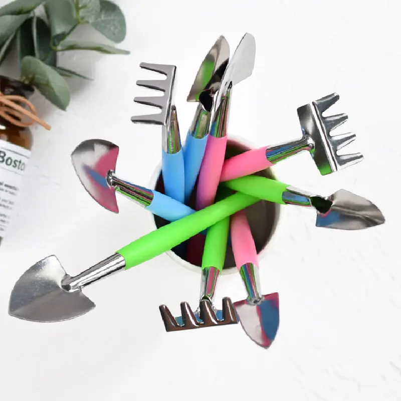 Reusable Plants Seedling Succulent Transplant Shovel Drilling Fertilize for Gardening Plant Care Steel Mini Garden Hand Tool Set