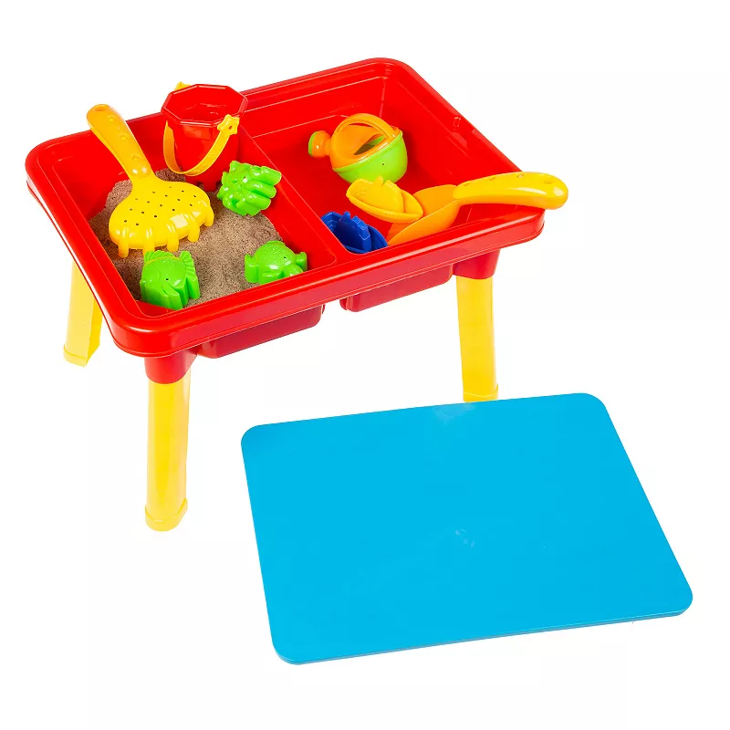 Hey! Play! Sand or Water Table with Lid and Toys