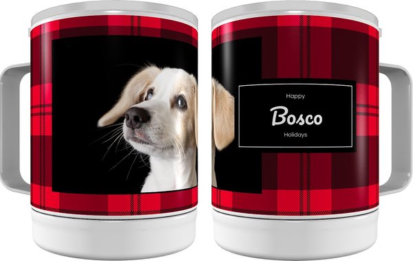 Frisco Plaid Insulated Personalized Mug， 10-oz