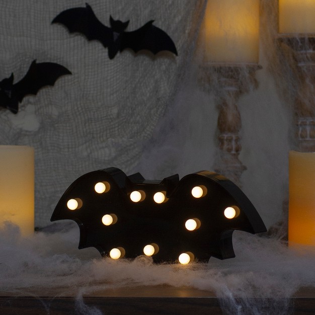 Led Lighted Black Bat Halloween Marquee Sign