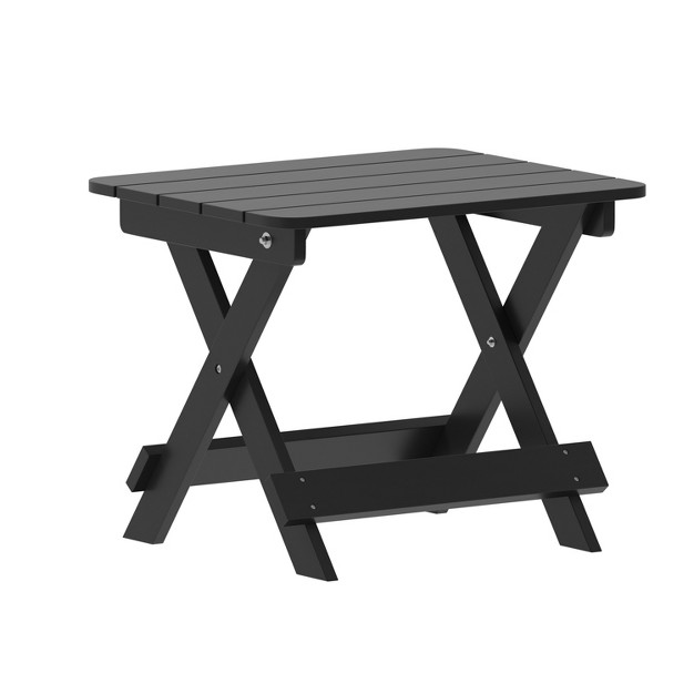 Emma And Oliver Portable Folding Hdpe Adirondack Side Table For Indoor outdoor Use