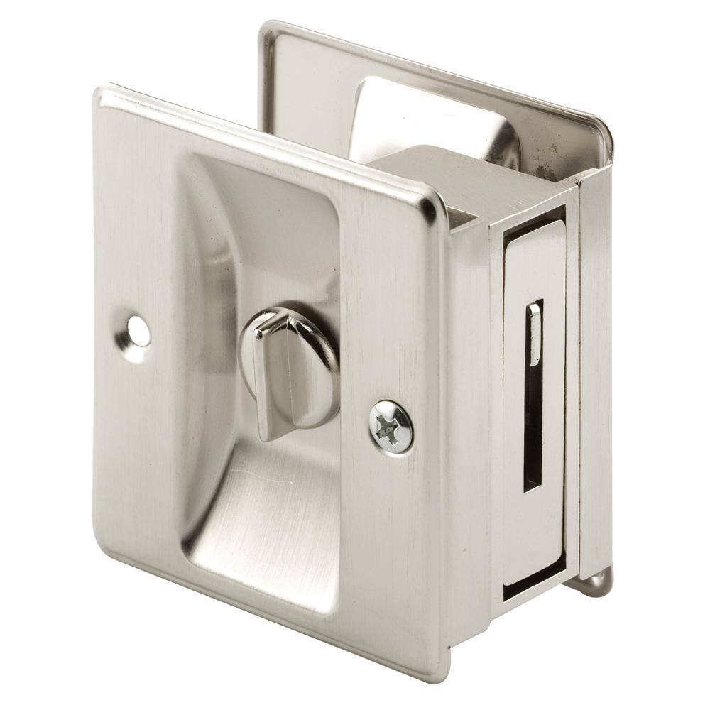 Prime-Line Satin Nickel Pocket Door Privacy Lock N 7239