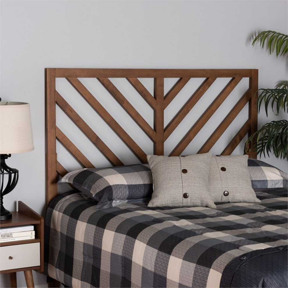 Baxton Studio Belisma Ash Walnut Finished Wood Queen Size Headboard   Transitional   Headboards   by Homesquare  Houzz