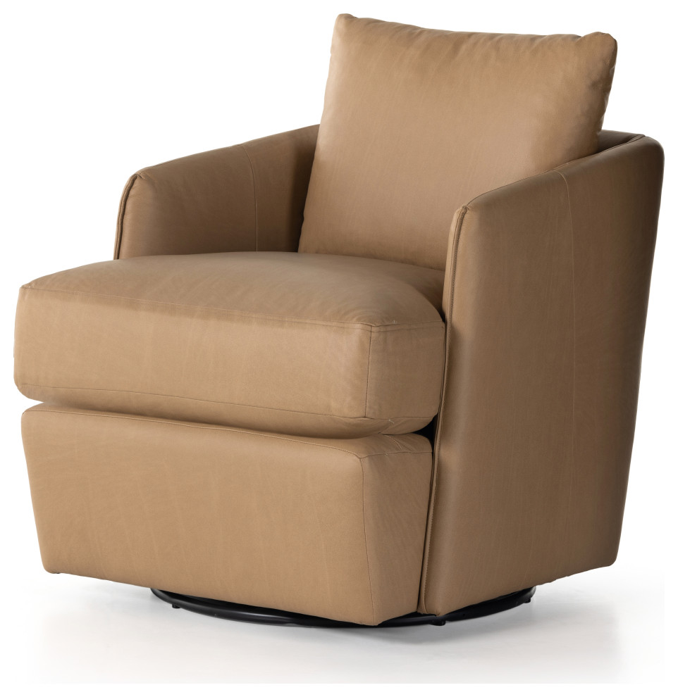 Wittaker Swivel Chair  Nantucket Taupe   Contemporary   Armchairs And Accent Chairs   by The Khazana Home Austin Furniture Store  Houzz