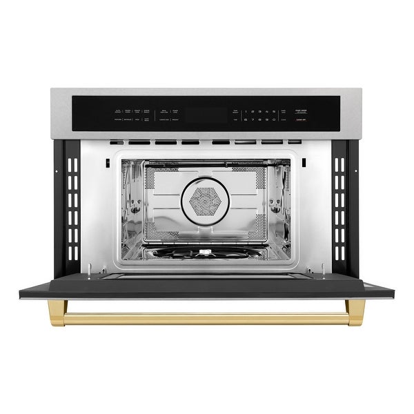 ZLINE 30” 1.6 cu ft. Built-in Convection Microwave Oven in Fingerprint Resistant Stainless Steel and Gold Accents