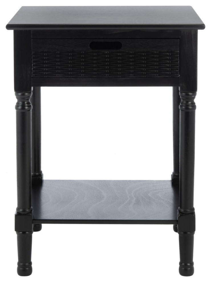 Arich One Drawer Accent Table Black   Traditional   Side Tables And End Tables   by AED Luxury Home Decor  Houzz