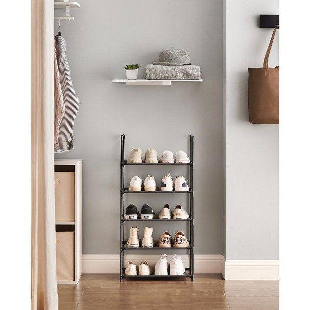 Songmics Shoe Rack 5 tier Shoe Shelf 17 7 X 11 X 35 Inches Black