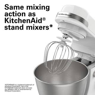 Hamilton Beach 4 Quart 7-Speed White Stand Mixer with Tilt Head 63388