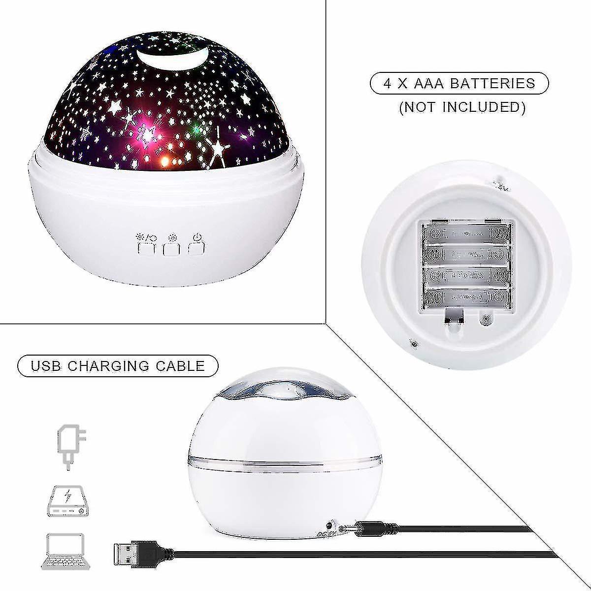 Star Projector Lamp Rotating Led Starry Sky Projector Children， 8 Romantic Light Night Light Childre