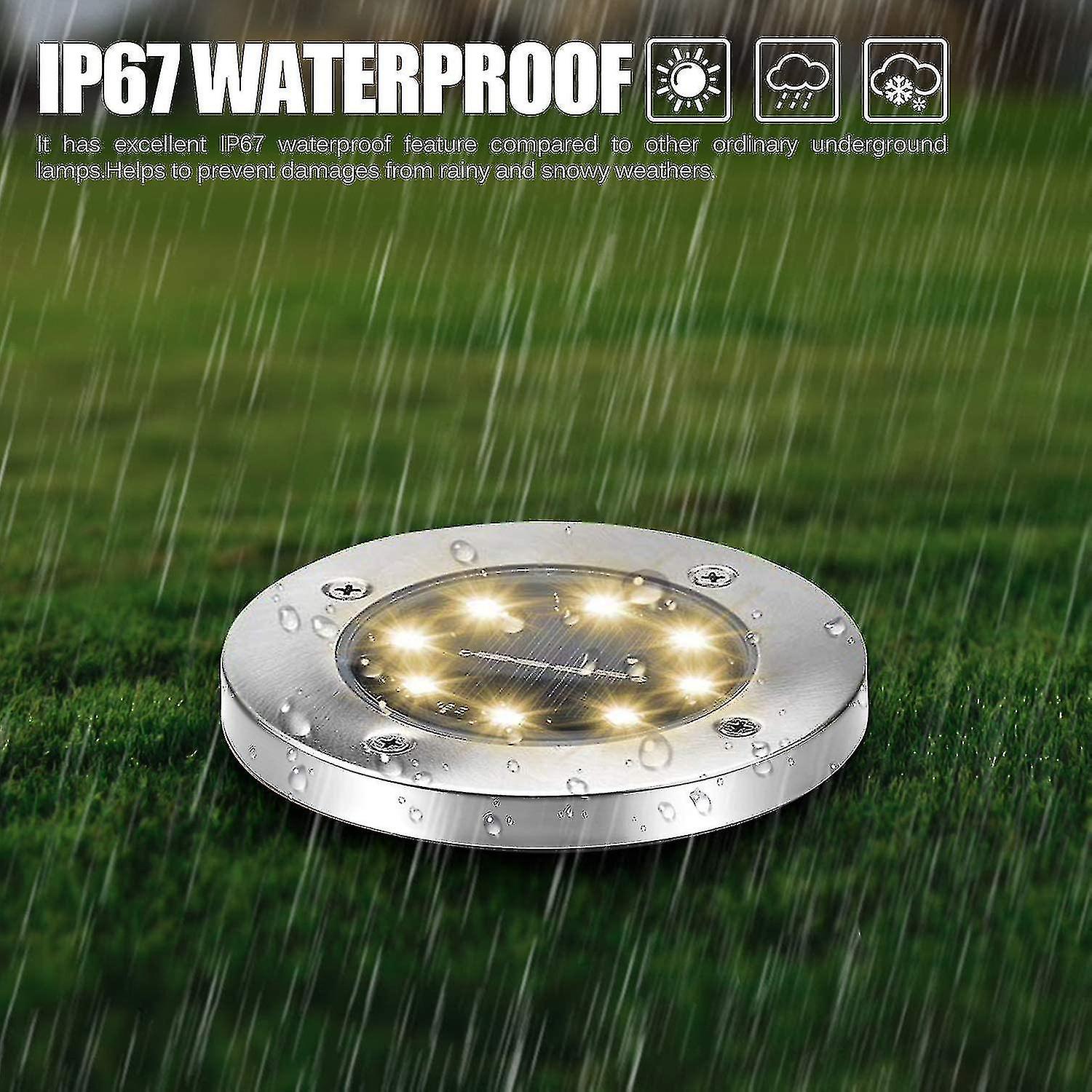 Solar Floor Lights 4pcs-8pcs Led Solar Garden Lights Decorative Moisture-proof Outdoor Lights For Passages， Terraces， Walkways， Lawns