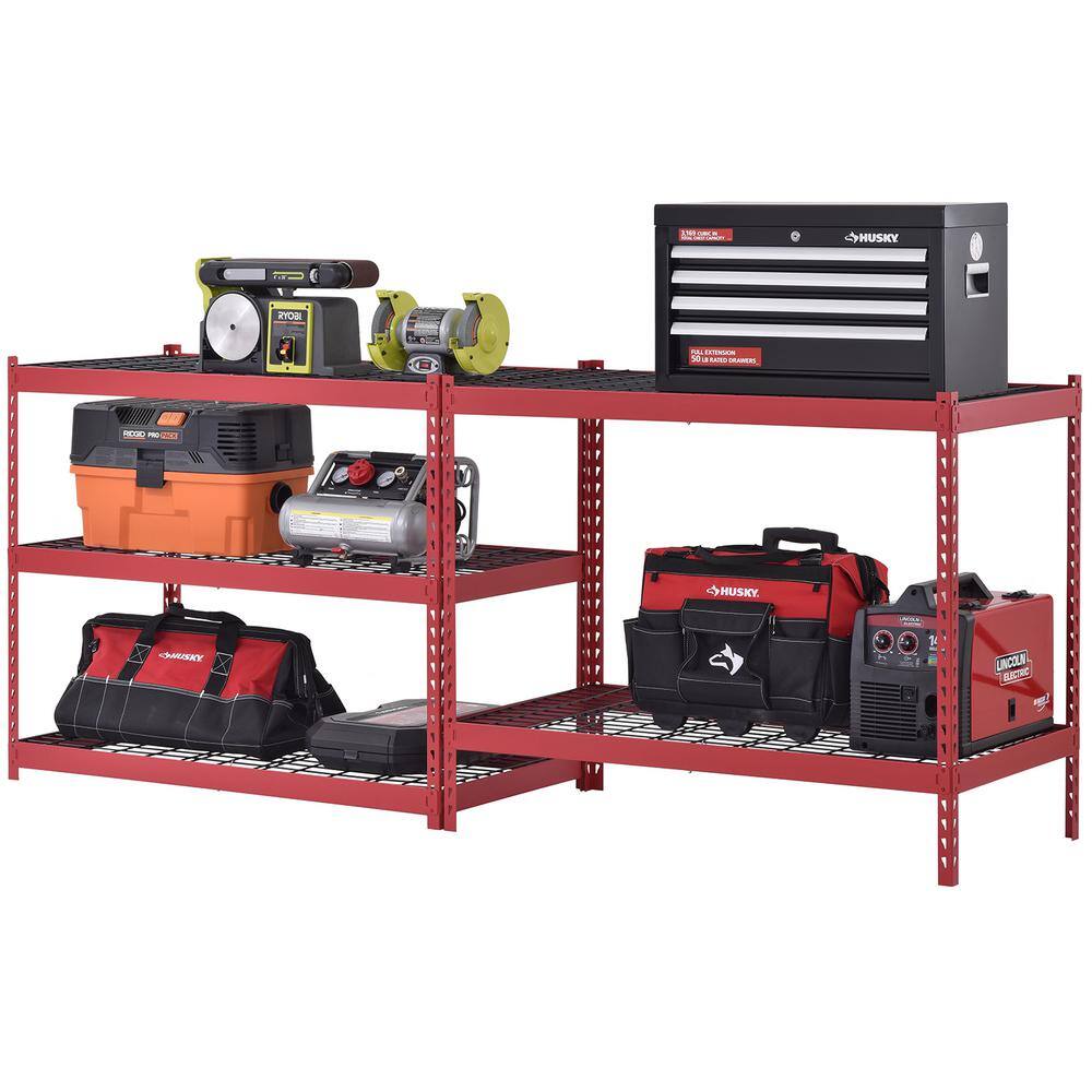 Husky 5-Tier Heavy Duty Boltless Steel Garage Storage Shelving Unit in Red (48 in. W x 78 in. H x 24 in. D) N2R482478W5R