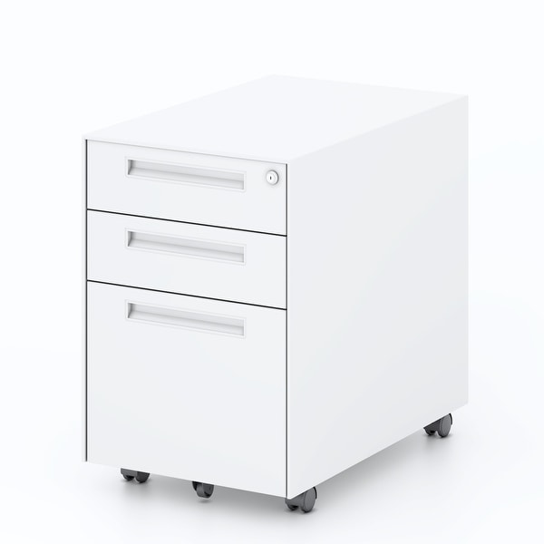 3 Drawer Metal Mobile Vertical Locking File Cabinet with Lock