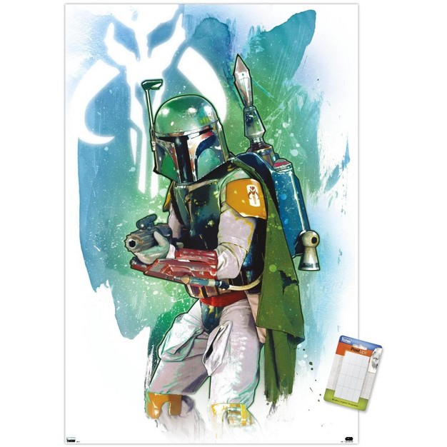 Trends International Star Wars Saga Boba Fett Water Color Unframed Wall Poster Prints