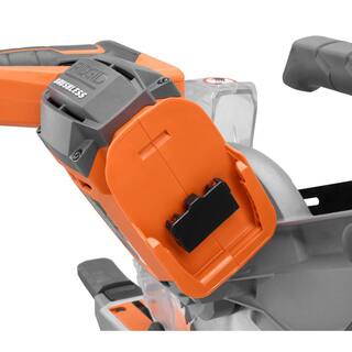 RIDGID 18V Brushless Cordless 7-14 in. Dual Bevel Sliding Miter Saw with 18V Lithium-Ion 4.0 Ah Battery (2-Pack) R48607B-AC87004P